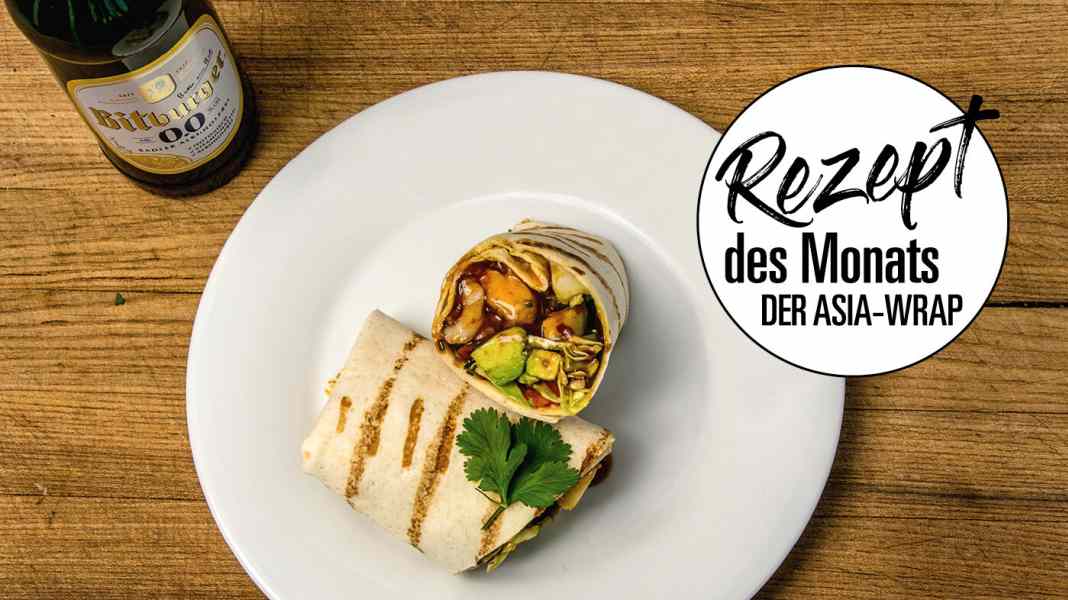 Asia-Wrap mit Hähnchen, Garnele und Avocado