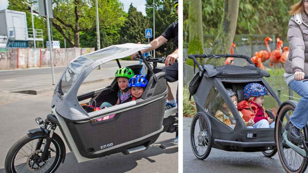 Kindertransport mit Fahrrad: Anhänger oder Cargobike?