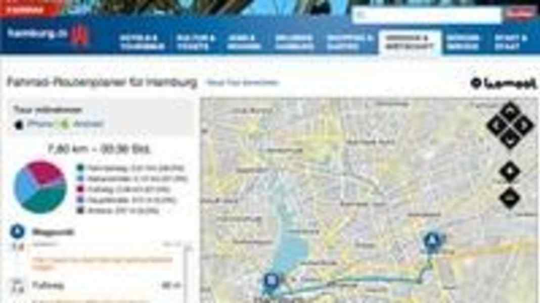 Cycle route planner for Hamburg