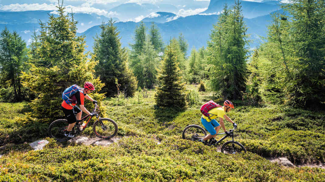 Mountain bike dream trail in the South Tyrolean Ultental Valley
