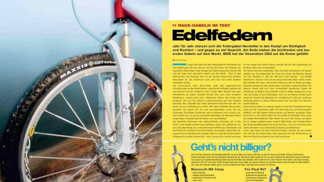 Race suspension forks