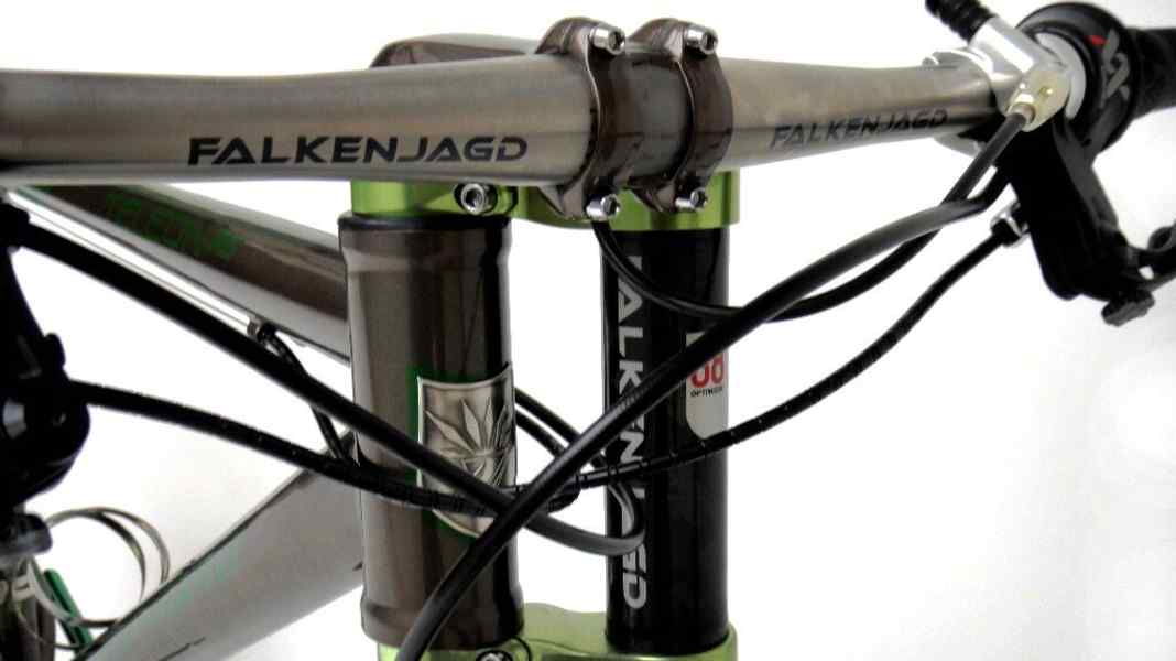 Falkenjagd titanium bikes with Cannondale Lefty head tube