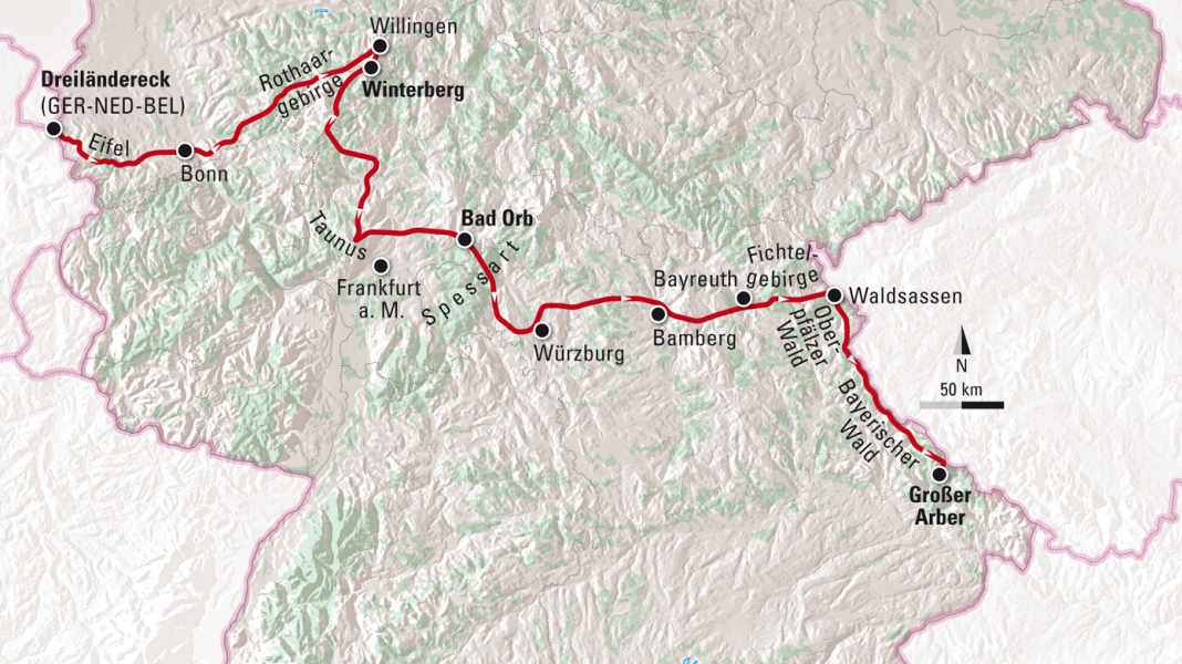 BIKE Deutschland-Trail West-East - the route