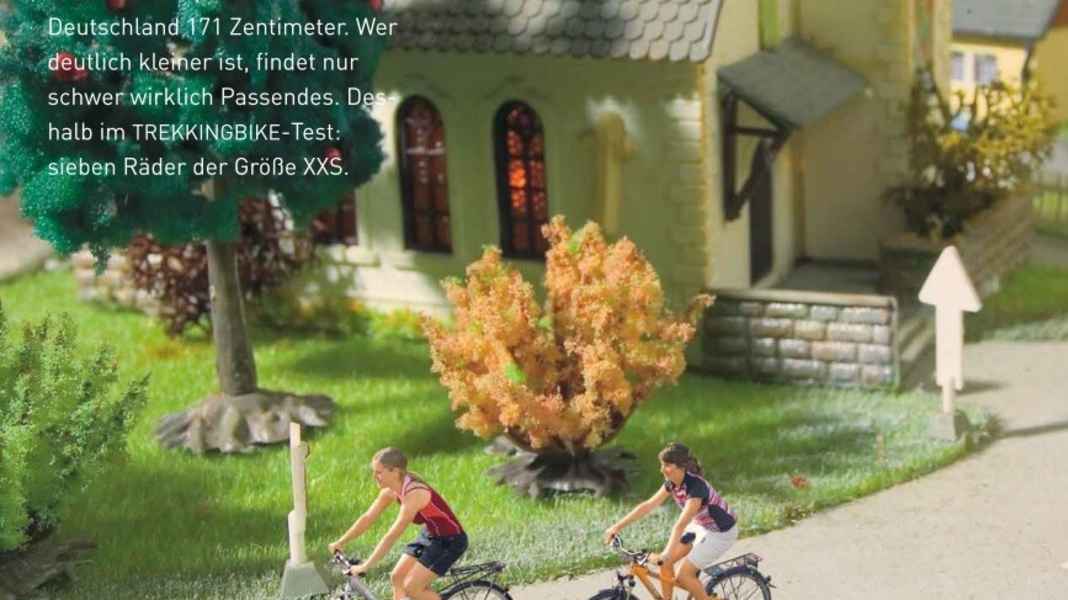Sieben Trekkingbikes für Menschen unter 1,60 Meter.