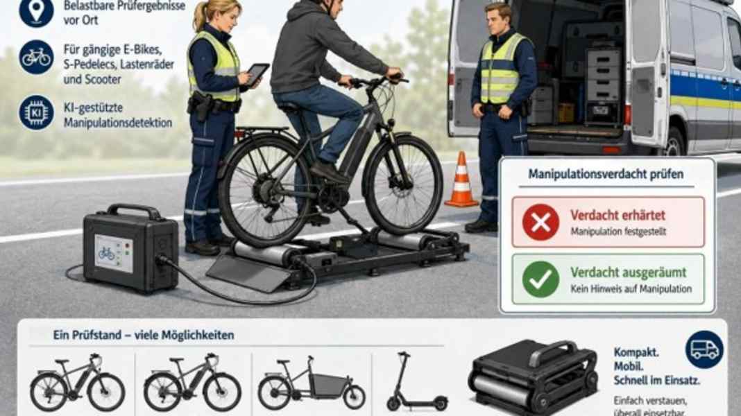 E-Bike-Tuning: Mobiler Prüfstand soll Manipulationen erkennen