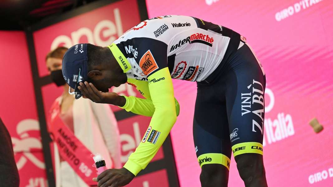 Champagne bottle mishap: Stage winner Girmay leaves Giro