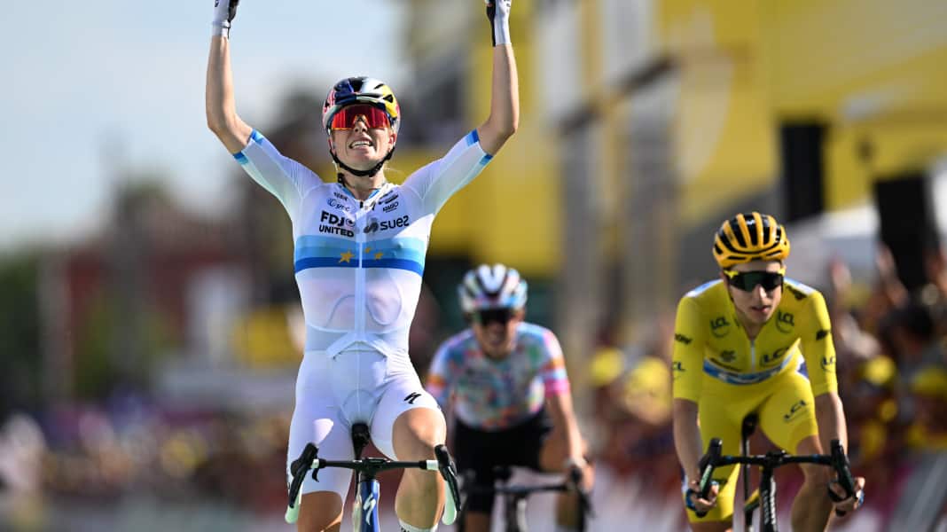 Tour de France Femmes – Stage 5: Vollering wins a nail-biting finish amongst the vineyards, Niedermaier in white
