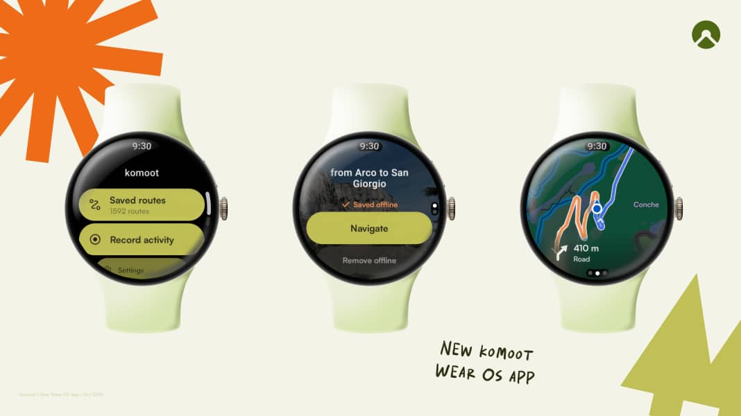 Komoot auf der Smartwatch: Neue App für Wear OS (Android)