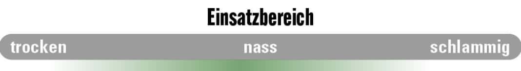 The coarse tread of the Schwalbe tyres also works reliably through deeper ground.