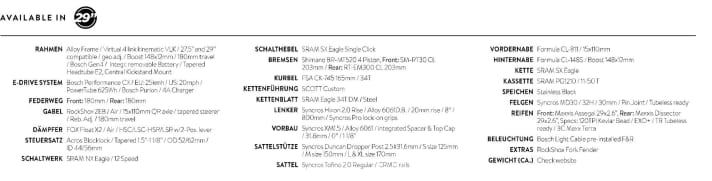   The Ransom eRide 920 is slightly more favourably equipped. Cost point here: 5499 euros. [Please click to enlarge.]
