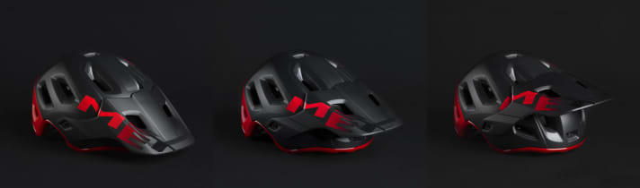   The visor of the Roam can be adjusted in three positions.