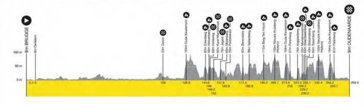 Tour des Flandres 2025 : le profil d'altitude de la course des hommes
