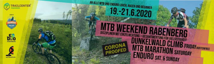   Alle, die sich nach dem ersten MTB-Event sehnen, könnnen sich auf das MTB-Wochenende in Rabenberg freuen. In letzter Sekunde erhielten die Veranstalter das Okay für die Durchführung von den Behörden.