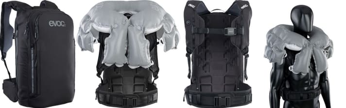 At the heart of the Evoc Commute A.I.R. is a sensor-controlled, inflatable airbag protector with a volume of 18 litres.
