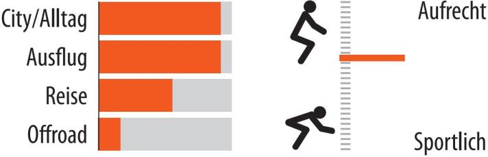 Areas of use and riding position of the Velo de Ville AEB 990