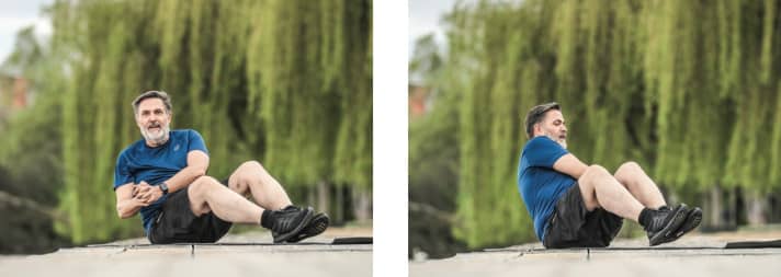 Für die Bauchmuskeln: Twist mit Fäusten