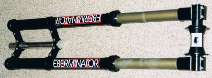   Big thing: The double-bridge suspension fork, which was called the "Eberminator".