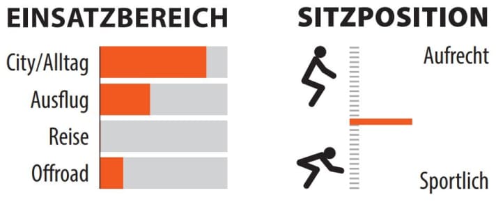 Übersicht über den Einsatzbereich und die Sitzposition des Excelsior Urban-E