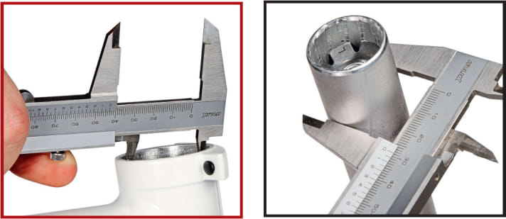   Steuersatz-Oberteil: Checken Sie als Erstes, welcher der drei Steuersatz-Typen bei Ihrem Rahmen zum Einsatz kommt (EC, ZS, IS). Anschließend messen Sie den Innendurchmesser oben am Steuerrohr und den Durchmesser am oberen Ende des Gabelschafts. Tragen Sie die drei Werte in die Formel ein. So lässt sich das passende Oberteil einfach identifizieren. 