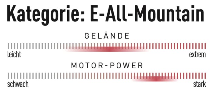 Als Tourenbikes mit 140 Millimetern sind Canyon und Cube auch für schweres Gelände gedacht. Die Motoren bieten bei solchen Bikes meist um 85 Newtonmeter und volle E-Bike-Power.