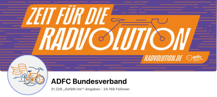 Social media channels of the ADFC