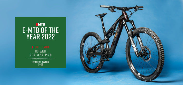 <a href="https://www.bike-magazin.de/mountainbike/enduro/light-e-mtb-of-the-year-2022-rotwild-r-g-375-pro/"  rel="noopener noreferrer">E-MTB of the Year in der Kategorie Light E-MTB: Rotwild R.G 375 Pro. </a>