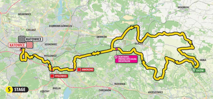 The route of the 5th stage