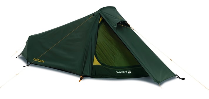 The Nordisk Svalbard 1 PU has just enough space for one person and some luggage.