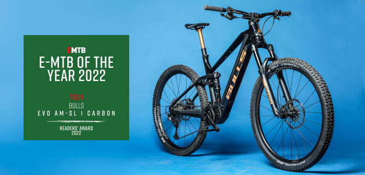 <a href="https://www.bike-magazin.de/mountainbike/all-mountain/e-tourenbike-of-the-year-2022-bulls-sonic-evo-am-sl-1/"  rel="noopener noreferrer">E-MTB of the Year in der Kategorie Tour: Bulls’ Sonic Evo AM-SL 1 Carbon.</a>