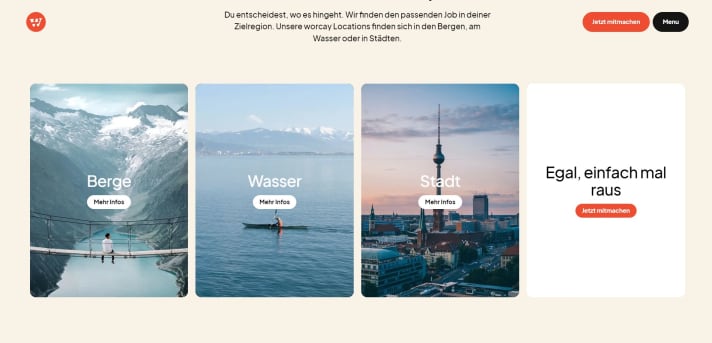 Screenshot of the website worcay.com