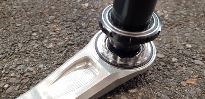   The toothed disc freewheel is located between the chainring and the crank arm.