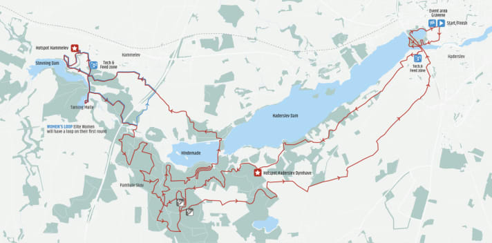 Der Weltmeisterschaftskurs 2022 rund um Haderslev in Dänemark.