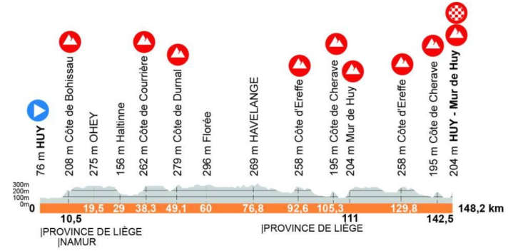 The profile of the women's Flèche Wallonne 2026