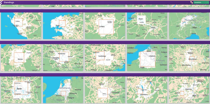 Die Standings verraten: Das Squadrats-Quadrat spielt für einige eine große Rolle bei der Routenplanung.