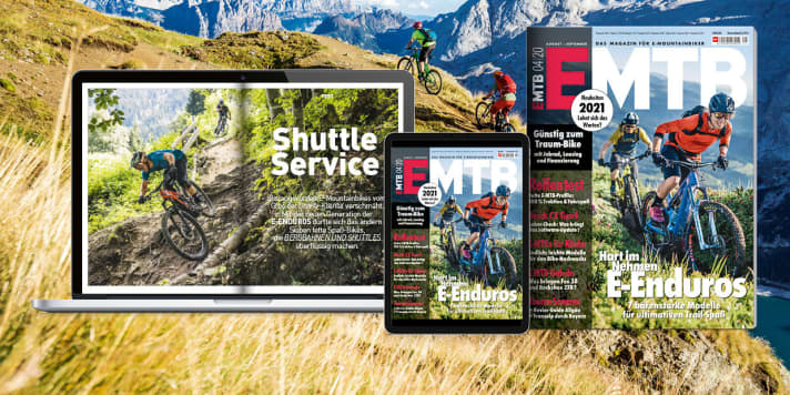    EMTB 4/20 with a full load of tests: E-enduro bikes + kids' e-MTBs + e-MTB tyres + new bikes + suspension forks! <a href="https://www.delius-klasing.de/emtb" target="_blank" rel="noopener noreferrer">Order the latest EMTB magazine with free shipping to your home</a> or read the digital edition for just €5.90 in the EMTB app for <a href="https://apps.apple.com/en/app/emtb-das-magazin-f%C3%BCr-e-mountainbiker/id1079396102" target="_blank" rel="noopener noreferrer nofollow">iOS</a> and <a href="https://play.google.com/store/apps/details?id=de.delius_klasing.emtb" target="_blank" rel="noopener noreferrer nofollow">Android</a> .