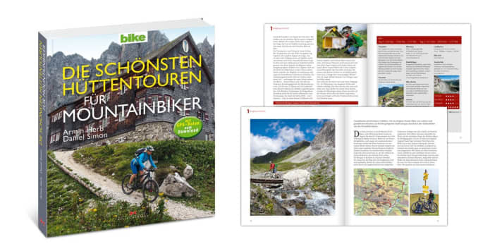   The book "The most beautiful hut tours for mountain bikers" presents 15 routes in the Alps. All of them are suitable as 2-day tours with overnight stays in a hut.