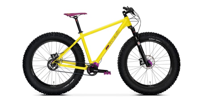 The original idea behind fatbikes: to ride (even further) in the nastiest conditions. That's where a low-maintenance Pinion gearbox makes sense. The frame of the <a href="http://www.mi-tech.de/bike/tyke-p1-fat/" target="_blank" rel="noopener noreferrer nofollow">MiTech Tyke P1 Fat</a> can be purchased for 2500 euros with a 12-speed gearbox. The speciality of the small forge MiTech: the Dortmund-based company can produce a custom geometry on request. Paint finishes are of course customised. More fat bikes from MiTech can be found <a href="http://www.mi-tech.de/" target="_blank" rel="noopener noreferrer nofollow">here</a>.