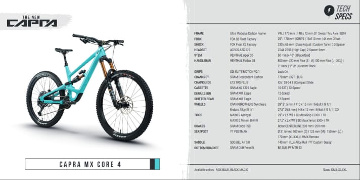   The MX version of the YT Capra: big at the front, small at the back.
