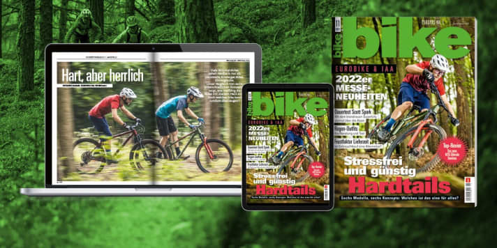   Mehr spannende 2022er-Neuheiten und MTB-Tests lesen Sie in BIKE 11/21 – ab 5. Oktober im Handel. Bestellen Sie sich die aktuelle <a href="https://www.delius-klasing.de/bike" target="_blank" rel="noopener noreferrer">BIKE versandkostenfrei nach Hause</a>  oder lesen Sie die Digital-Ausgabe in der BIKE App für <a href="https://itunes.apple.com/de/app/bike-das-mountainbike-magazin/id447024106?mt=8" target="_blank" rel="noopener noreferrer nofollow">iOS</a>  oder <a href="https://play.google.com/store/apps/details?id=com.pressmatrix.bikeapp" target="_blank" rel="noopener noreferrer nofollow">Android</a> . Besonders günstig und bequem erleben Sie <a href="http://www.delius-klasing.de/bike-lesen-wie-ich-will?utm_campaign=abo_2020_6_bik_lesen-wie-ich-will&utm_medium=display&utm_source=BIKEWebsite" target="_blank" rel="noopener noreferrer">BIKE im Abo</a> .