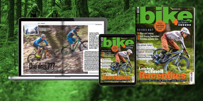   BIKE 06/2022 - with 10 fast bikes in the test, the second part of our ergonomics series "Better biking", the BIKE Festival programme in Willingen plus 32 pages of Enduro special extra - read it now! Order the printed <a href="https://www.delius-klasing.de/bike" target="_blank" rel="noopener noreferrer">BIKE magazine for your home</a> or read the digital edition in the BIKE app for <a href="https://itunes.apple.com/de/app/bike-das-mountainbike-magazin/id447024106?mt=8" target="_blank" rel="noopener noreferrer nofollow">iOS</a> or <a href="https://play.google.com/store/apps/details?id=com.pressmatrix.bikeapp" target="_blank" rel="noopener noreferrer nofollow">Android</a> . Experience the <a href="http://www.delius-klasing.de/bike-lesen-wie-ich-will?utm_campaign=abo_2020_6_bik_lesen-wie-ich-will&utm_medium=display&utm_source=BIKEWebsite" target="_blank" rel="noopener noreferrer">BIKE subscription</a> at a particularly favourable and convenient price.
