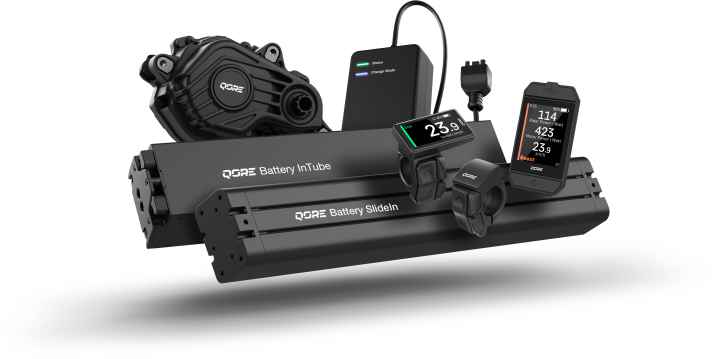 Das Qore System im Überblick. Ursprünglich von Brose entwickelt, gehört das E-Bike System mittlerweile zu Yamaha.