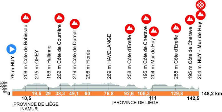 Das Profil von Flèche Wallonne 2026 der Frauen