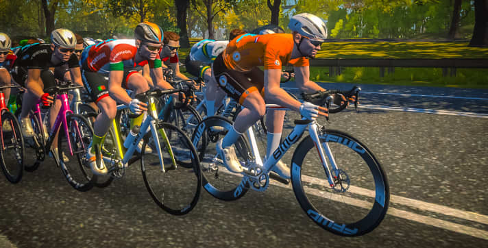 Das Männerrennen bei der UCI Cycling Esports Weltmeisterschaft 2022.