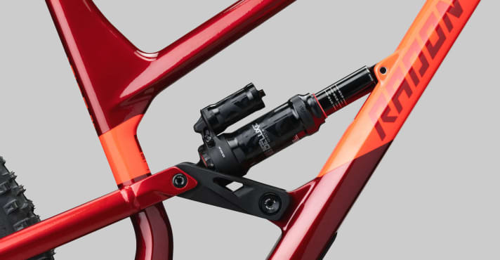   Radon has opted for a Rock Shox Super Deluxe Select+ for the rear triangle of the Swoop 9.0.