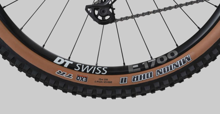   Beim mittleren Swoop 10.0 für 4000 Euro verbaut Radon Maxxis Minion-Reifen in der Skinwall-Variante.