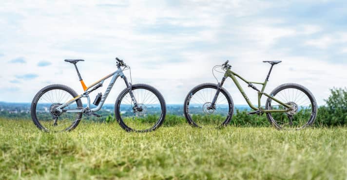    Category: Trail bike. Suspension travel: 120-140 millimetres. Good models: from 2000 euros. Area of use: Tours with a high proportion of singletrack. In the test duel: Canyon Neuron AL 7.0 (left) and Rose Ground Control 3.