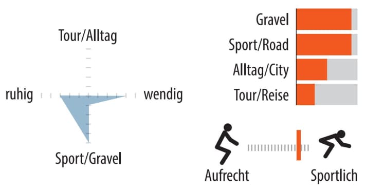 Einsatzbereich und Sitzposition des Conway GRV 12.0. | Grafik: MYBIKE