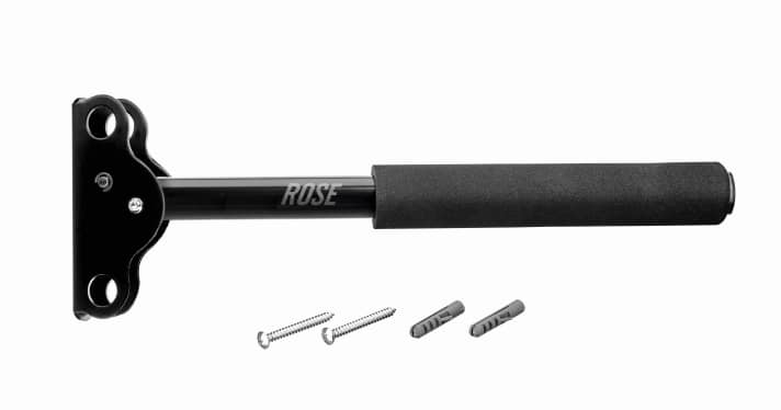 Super variable: This simple wall bracket with a single horizontal spike also comes from Roseversand. The bike doesn't hang horizontally on the wall, but you can hang any frame shape and size on it. It costs less than 15 euros including the screw set >> <a href="https://www.awin1.com/cread.php?awinmid=11768&awinaffid=471469&clickref=B+Rose+Rastplatz+Wandhalterung&ued=https%3A%2F%2Fwww.rosebikes.de%2Frose-rastplatz-sa-1-klappbarer-wandhalter-fuer-fahrraeder-2701924" target="_blank" rel="noopener noreferrer nofollow">available here</a>*.