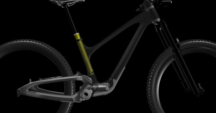   The compact design not only lowers the centre of gravity, but also allows seatposts with a long stroke to fit into the seat tube.