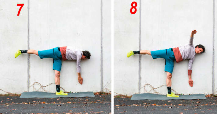 More mobility - exercises for the shoulders and thoracic spine: twisting up in the standing balance